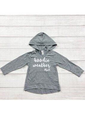 Kavio! Girls Gray Long Sleeve Hoodie Weather Graphic Pullover 3T